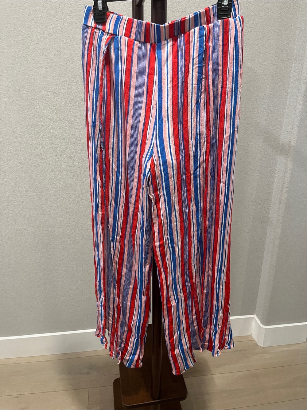 Peach Love California Red, White & Blue Striped Wide-Leg Pants